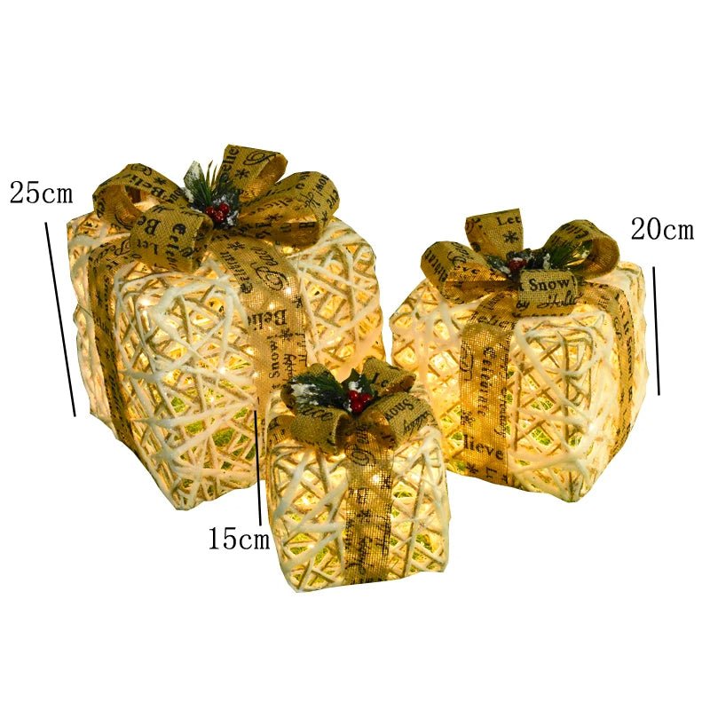 Norvo | LED Julepynt – Snømann, Rådyr & Gaveeske Ornamenter med Lys