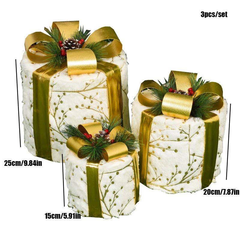 Norvo | LED Julepynt – Snømann, Rådyr & Gaveeske Ornamenter med Lys