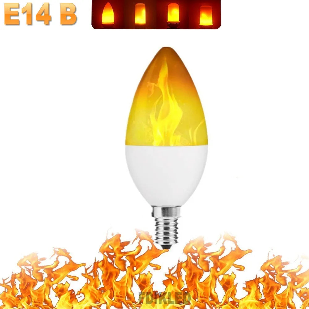Norvo | LED-Flammenlampe | 4 Feuermodi mit Flammeneffekt | Warmweiß