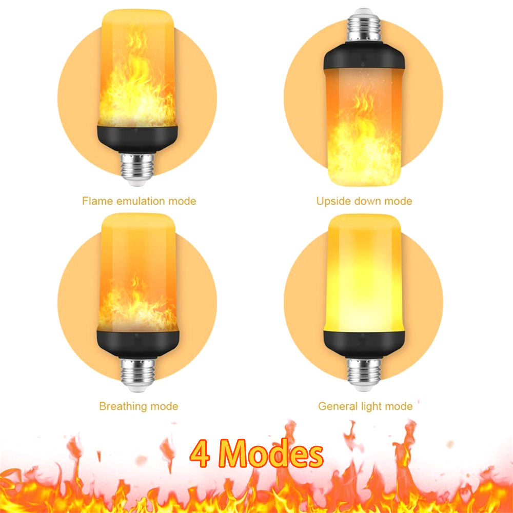 Norvo | LED-Flammenlampe | 4 Feuermodi mit Flammeneffekt | Warmweiß