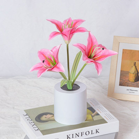 Norvo | LED Blomster Nattlys Lilje Bord Blomsterlampe