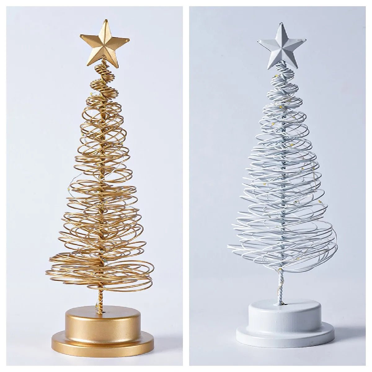 Norvo | LED Smedet Juletre Spiral Lys Bord Ornament – Elegant Atmosfære Lampe for Soverom & Høytidsdekorasjoner