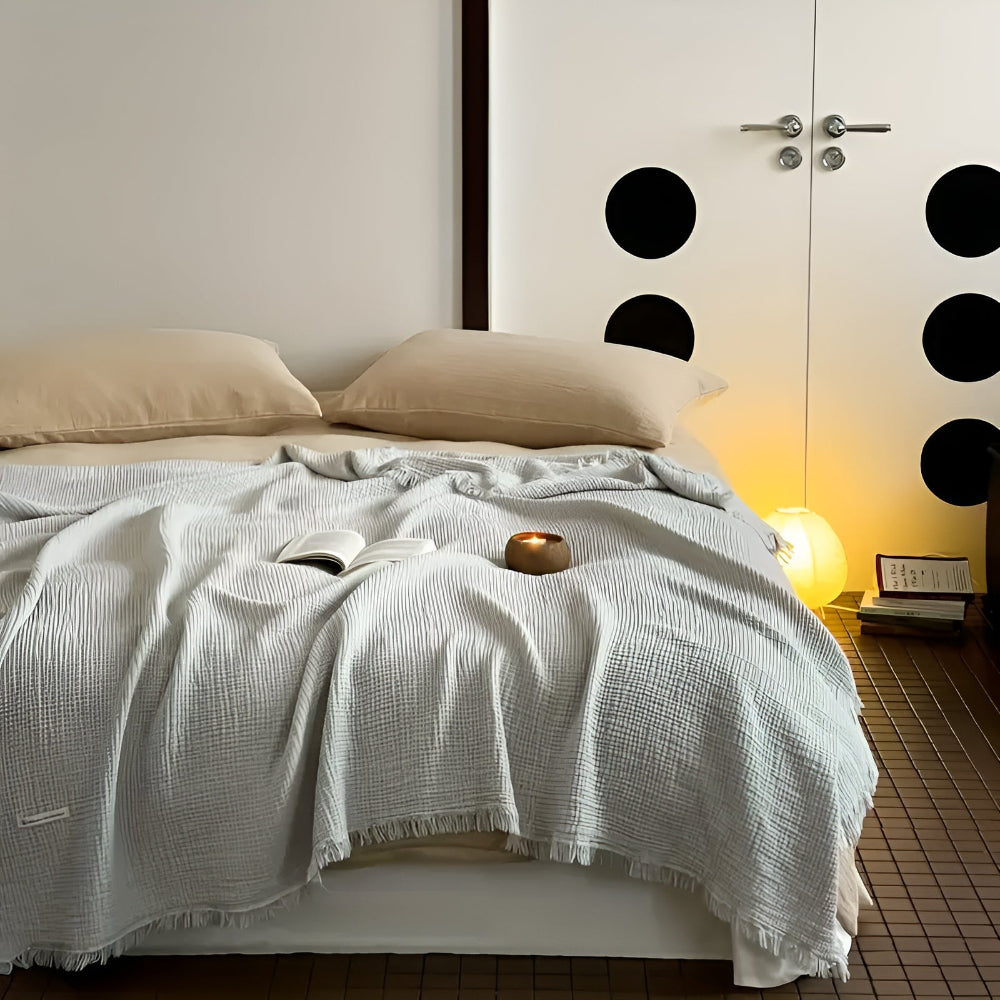 Norvo | Bomull Crinkle Frynse Teppeserviett