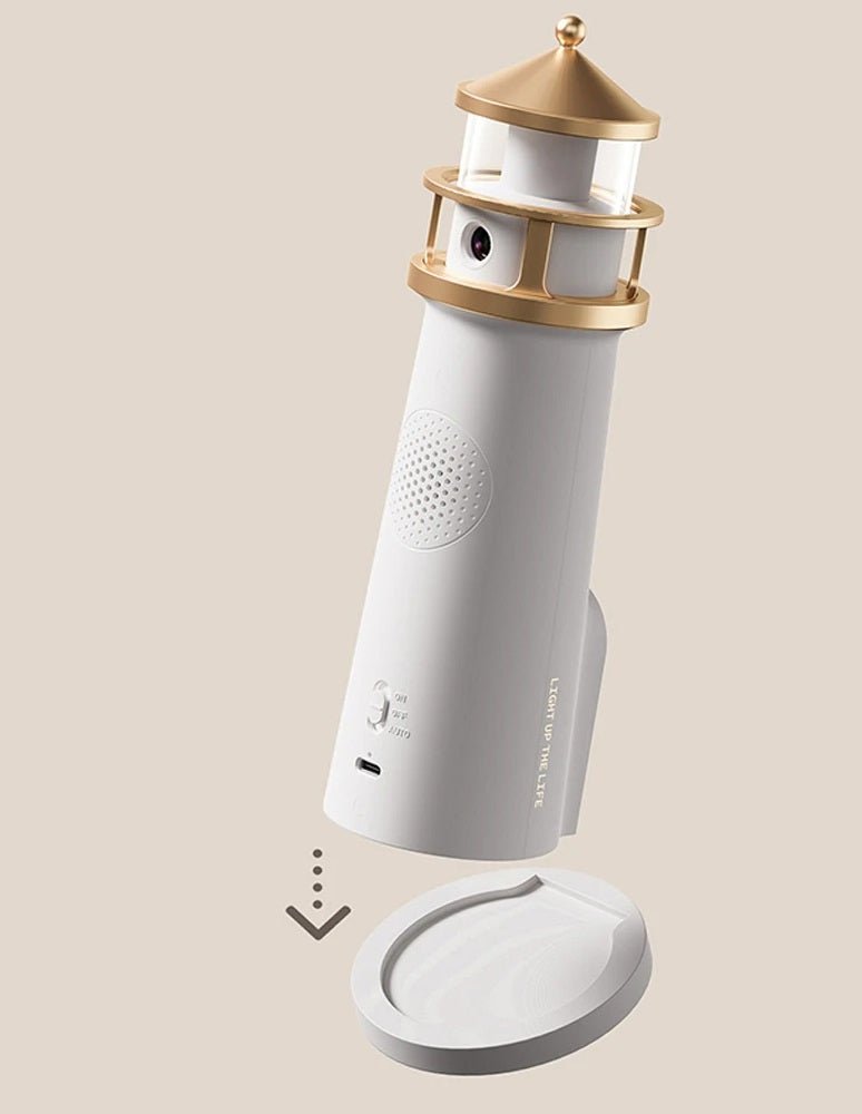 Norvo | Fyrtårn Måne Prosjektor Lampe – Dimmbar Bluetooth Stemningslys med Bevegelsessensor, Perfekt for Nattlig Fred og Julegave