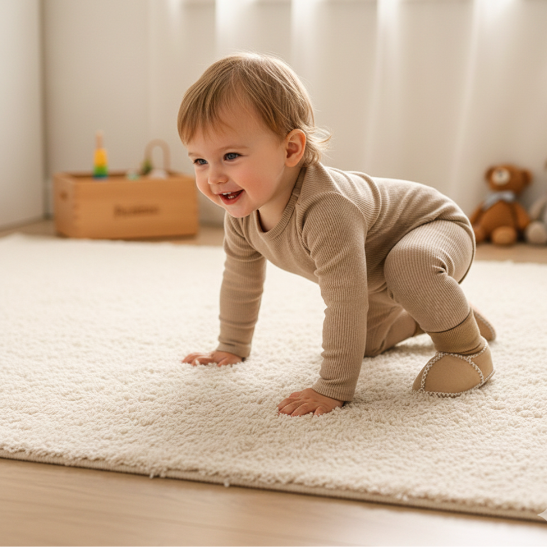 Norvo | Fôrede baby vinter sokk-sko i semsket skinnutseende