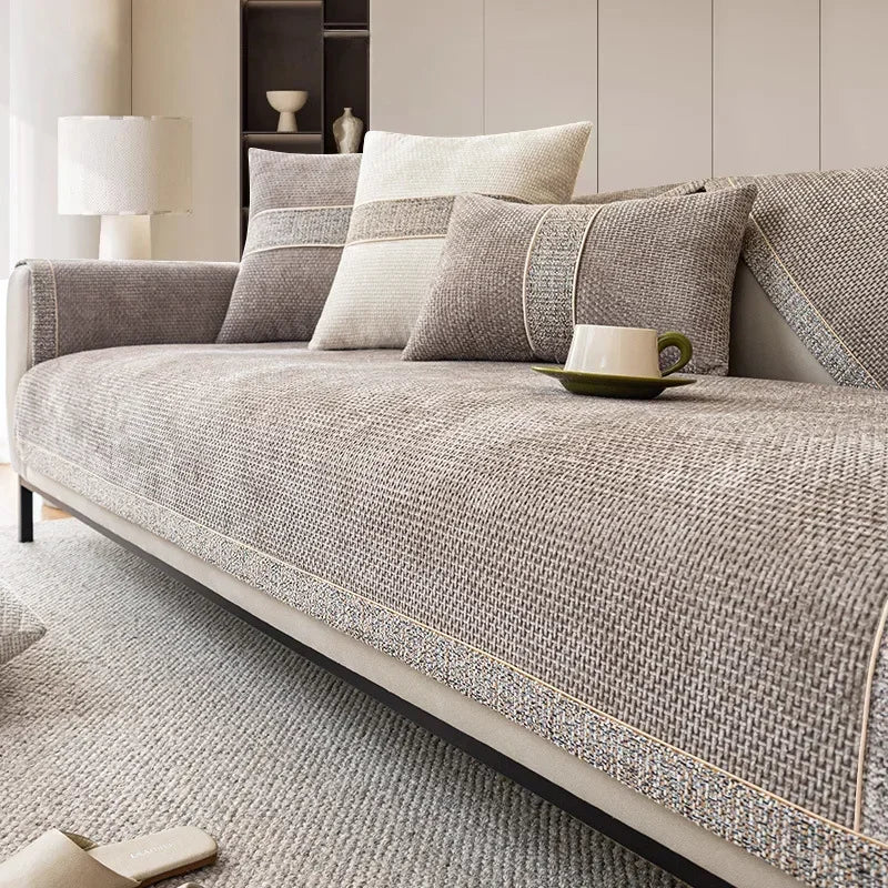 Norvo | LinenLux Sofa Cover – Elegant linlook beskyttelse for rene og stilige stuer