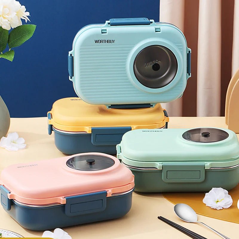 Norvo | LUNCHMATE – Lunchboks i rustfritt stål med 3 rom for ferske og organiserte måltider