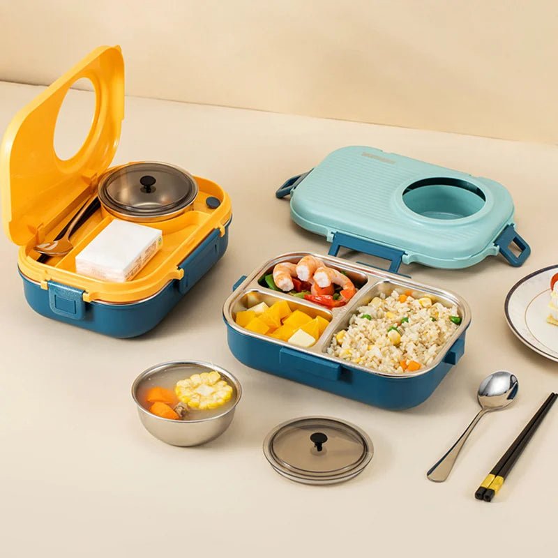 Norvo | LUNCHMATE – Lunchboks i rustfritt stål med 3 rom for ferske og organiserte måltider