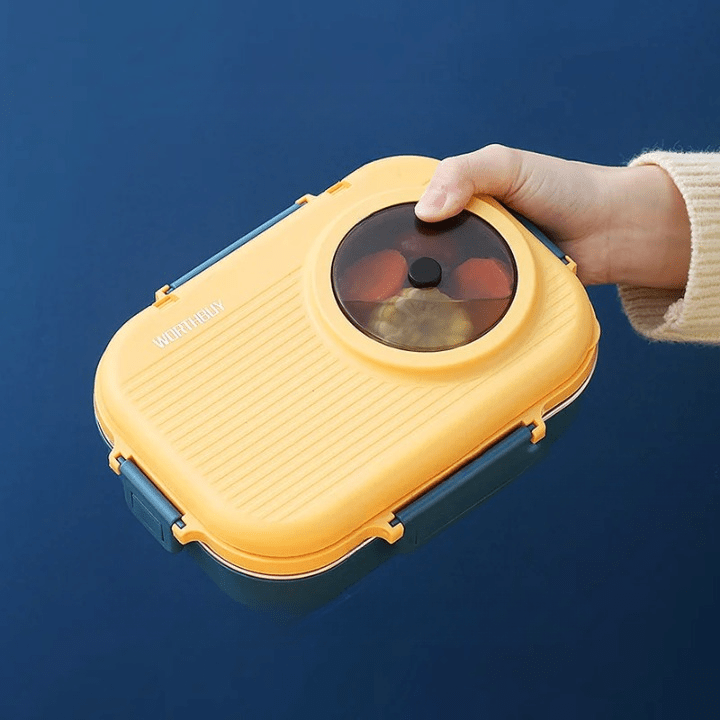 Norvo | LUNCHMATE – Lunchboks i rustfritt stål med 3 rom for ferske og organiserte måltider