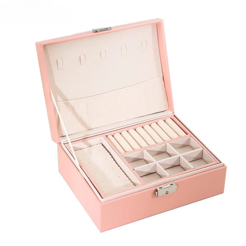 Norvo | LuxeWood – Elegant Tre-smykkeskrin med PU-lær