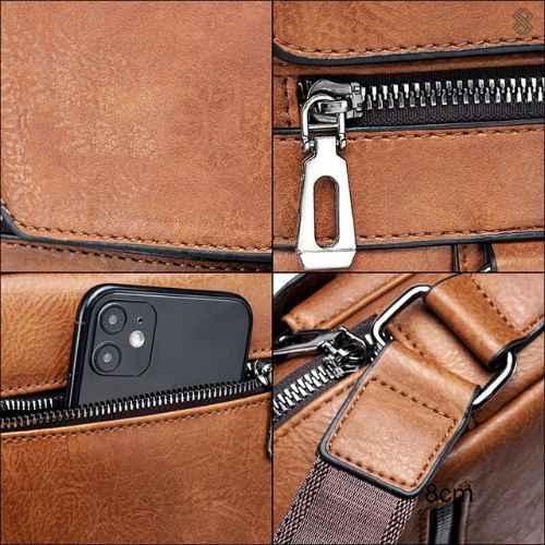 Norvo | LeatherLux Elegant Skinn Skulderveske | Høy- Kvalitets Design | Praktisk & Stilfull for Hverdag & Kontor