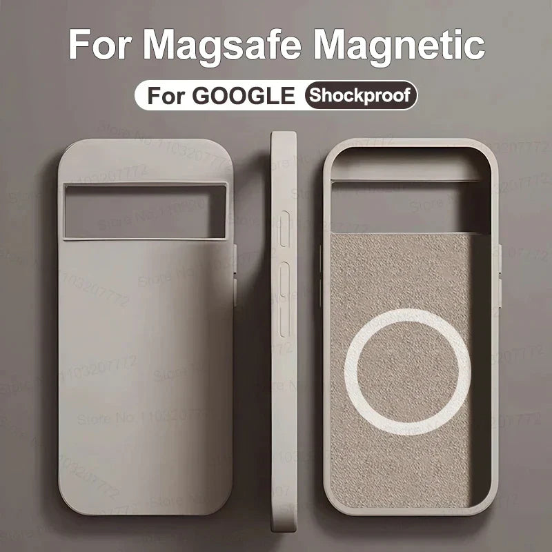 Luksus Magsafe Magnetisk Etui For Google Pixel 8 7 6 Silikon Trådløs Lading Sjokkresistent Etui