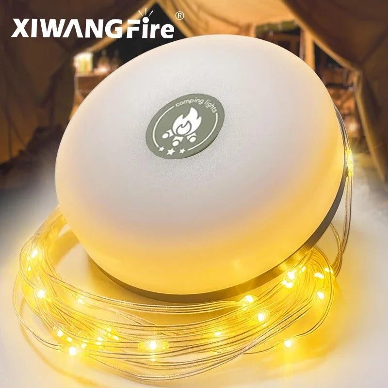 Norvo | CampBeam LED Utendørs Lyslenker – Oppladbare Vanntette Lys med Magnetiske Kroker & 5 Belysningsmodus