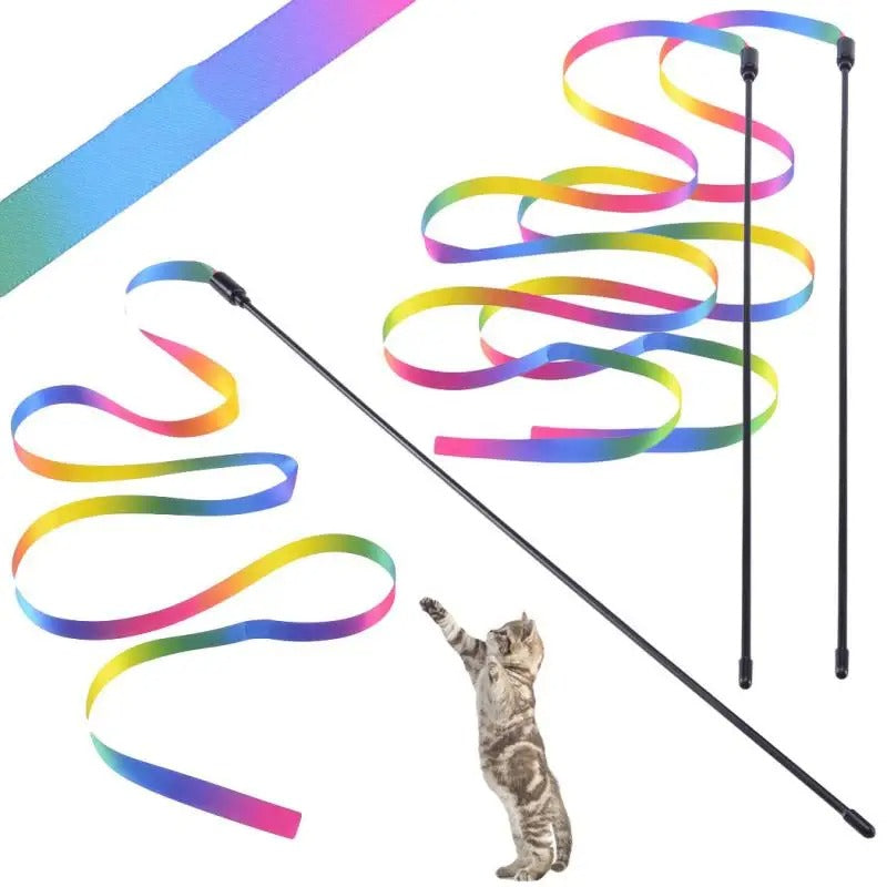 Rainbow Strips Stick Katt Teaser Stang Norvo