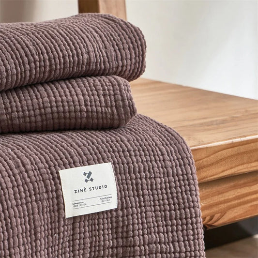 Norvo | Allison Frynse Bomullspledd 100% Vevd Kasteteppede