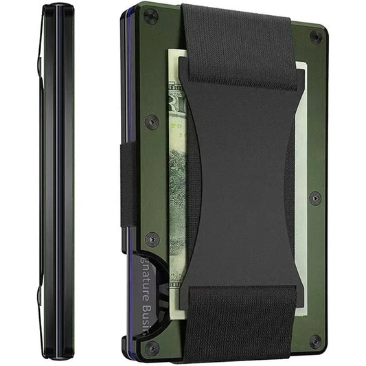 Norvo | Titanium Matte Cobalt Kortholder – Slank & Stilig RFID-lommebok for Menn & Kvinner