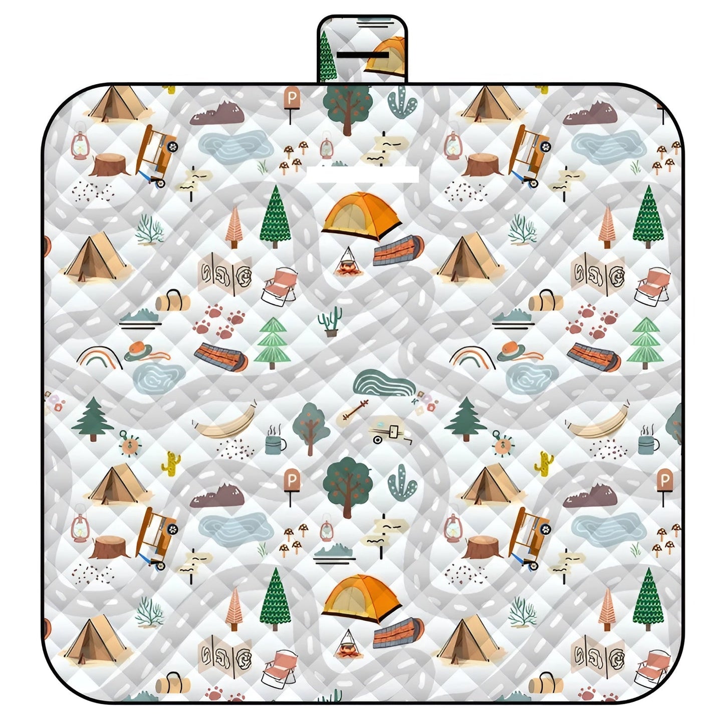 Norvo | Sammenleggbar Babyleketeppe Wanderlino | Polstret & Vanntett | For Utendørs & Hjem | Inkl. Bæreveske