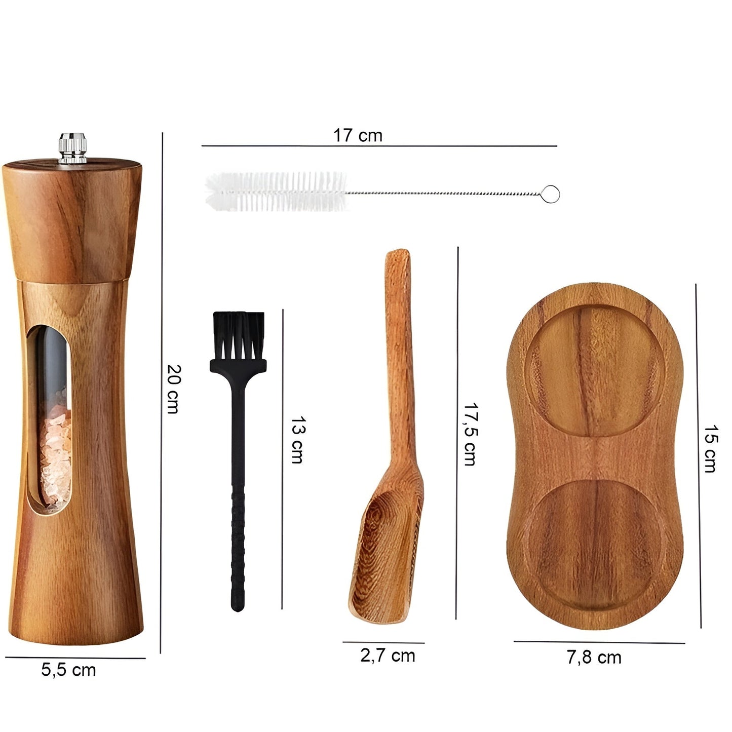 Norvo | SpiceCraft Manuell Salt- og Pepperkvernsett – Tre design med akrylvindu Justerbare malingsnivåer