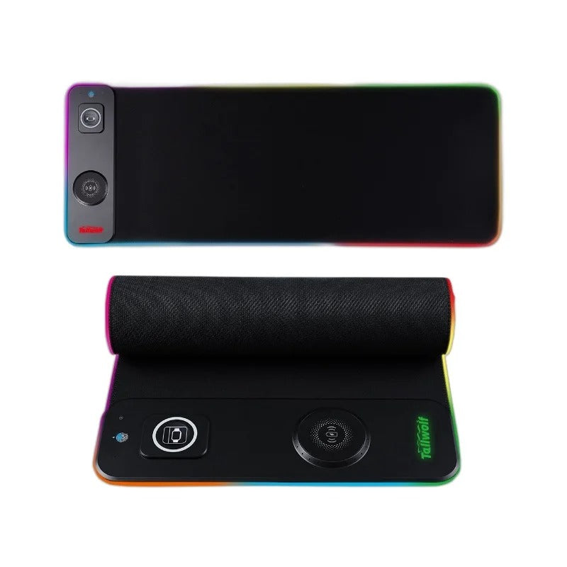 Norvo | Trådløs lade skriveunderlag | RGB dual ladepute for iPhone, tastatur og mus, premium skriveunderlag