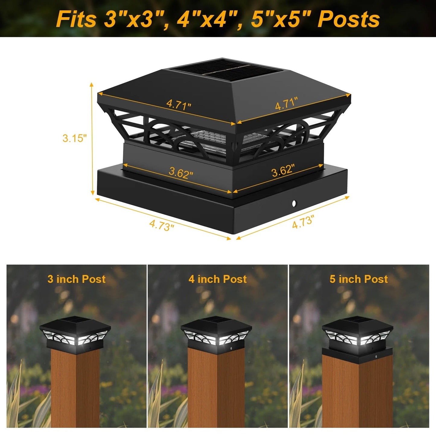 Norvo | Peake Solar Post Cap Light - Holdbare utendørs solpostlamper for gjerdepåler