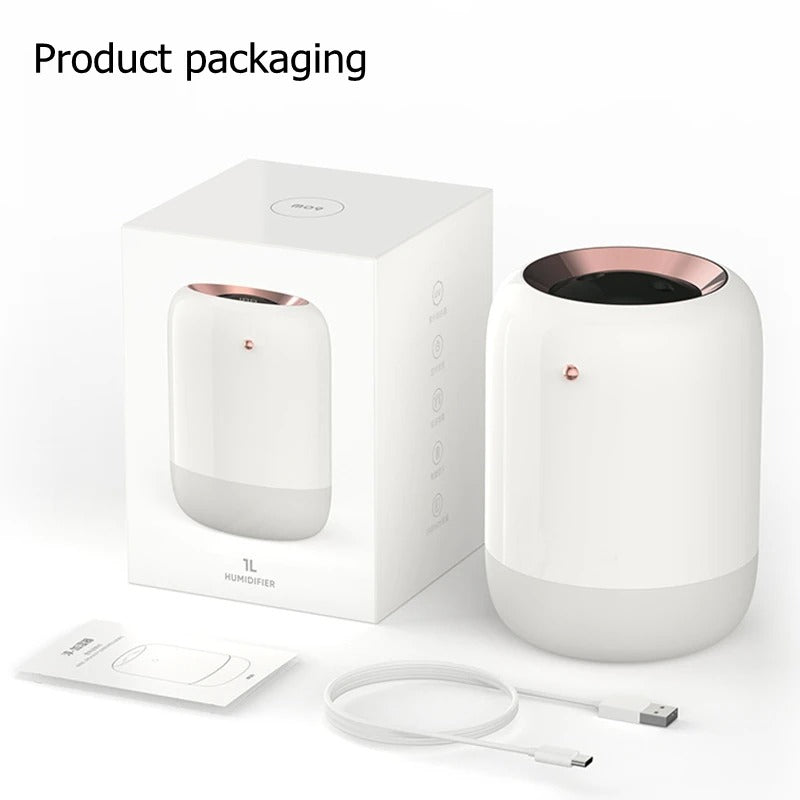 Norvo | HydraPur UV Luftfukter – Stille bærbar luftfukter med UV-st sterilisasjon for rent og komfortabelt luft