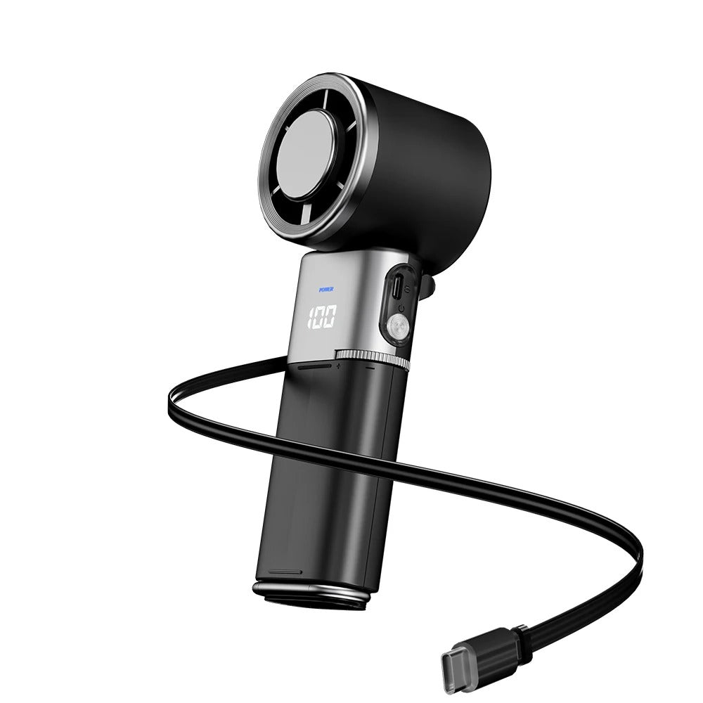 Norvo | Bærbar nakkevifte med innebygd powerbank og sammenleggbart design