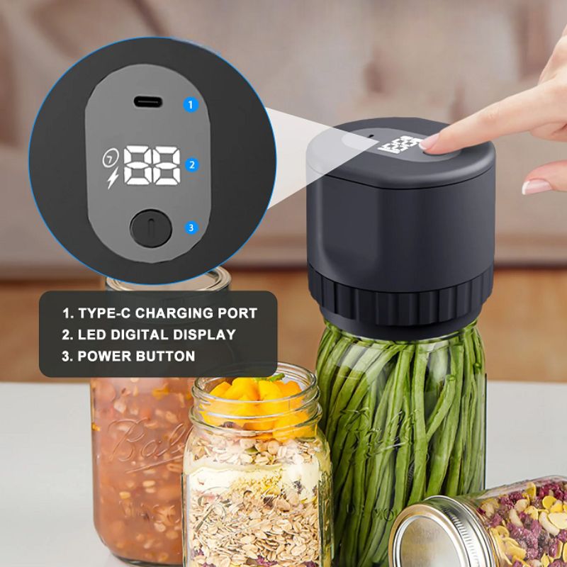 Norvo | Electric Mason Jar Vacuum Sealer med LED-display
