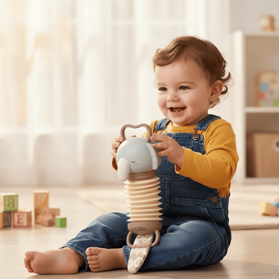 Norvo | MELOBEAN – 2-i-1 trekkspill & rangle for tidlig sanseutvikling