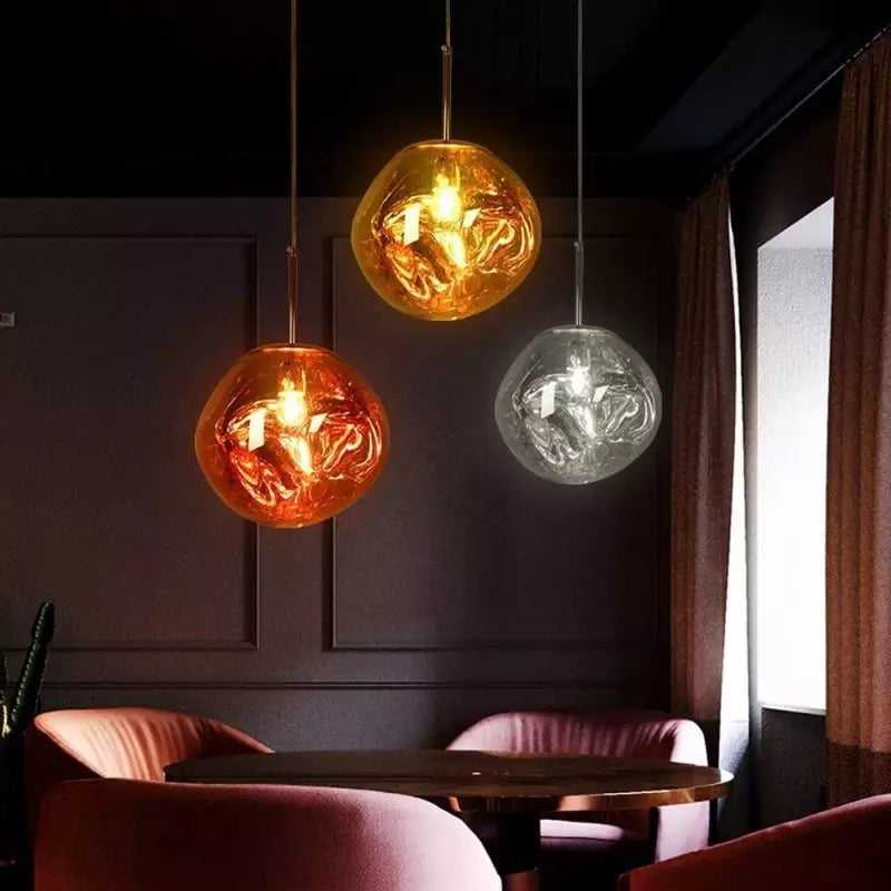 Norvo | Kunstnerisk Hengelampe av Smeltet Glass Moderne og Elegant Belysning for Innendørs