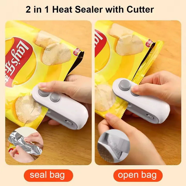 Mini Bag Sealer Oppladbar Varme-sealer med Kutteverktøy Bærbar Sealer | Norvo