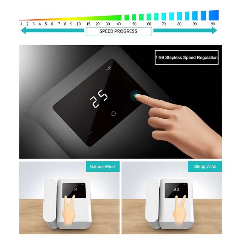 Norvo | MicroCool Mini Luftkondisjoneringsapparat Bærbar Fordampende Sumpkjøler med 1000ml Vannbeholder