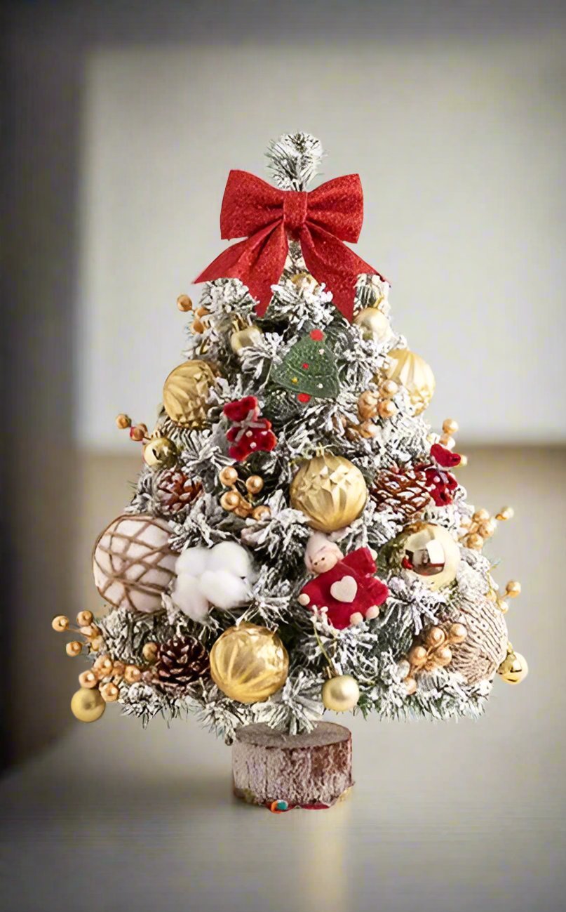 Norvo | Mini Bordtop Adventstre med LED Lys – 45CM Festlig Dekor for Hjem, Kontor & Fester