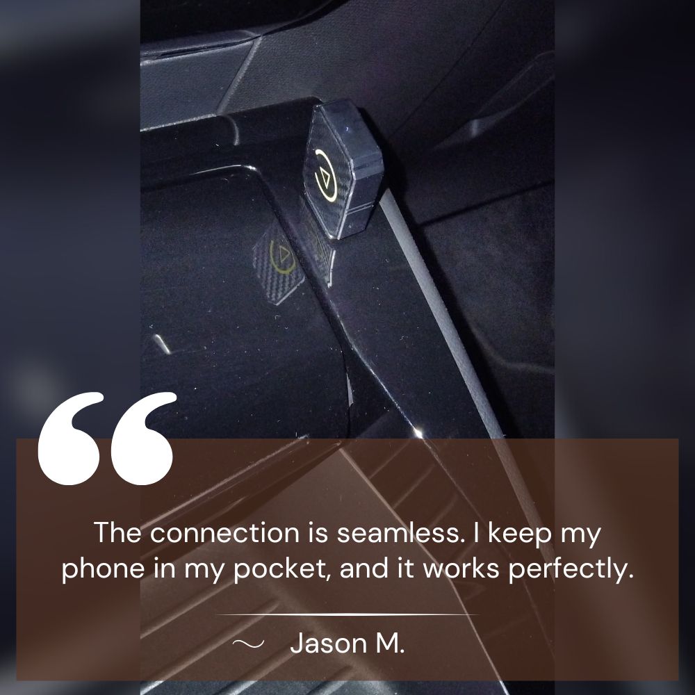 Norvo | Mini trådløs CarPlay-adapter | Rask, stabil strømming for 800+ biler og alle iPhones (iOS 10+)