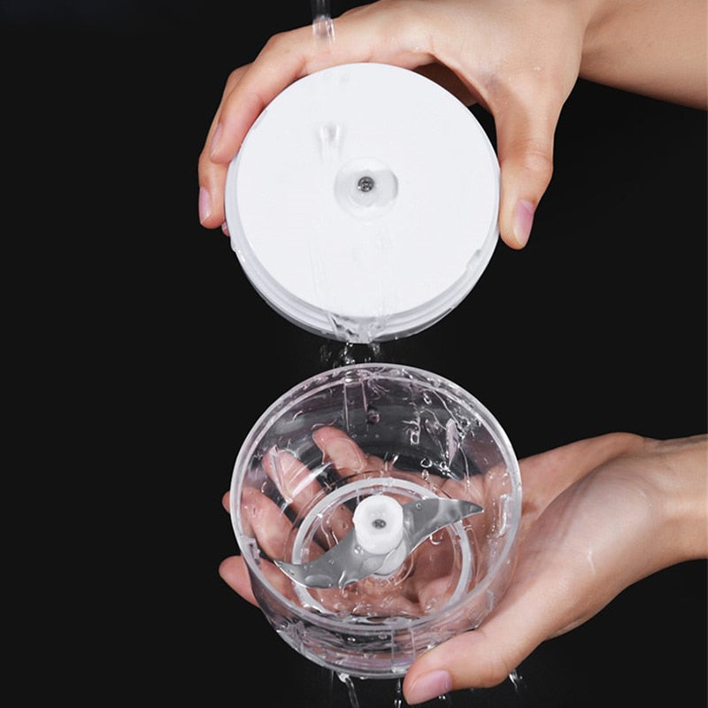 Norvo | ZerkliX Elektrisk Mini Hakker | Kompakt & Oppladbar | BPA-fri & Rustfrie Stålblader | 150 ml