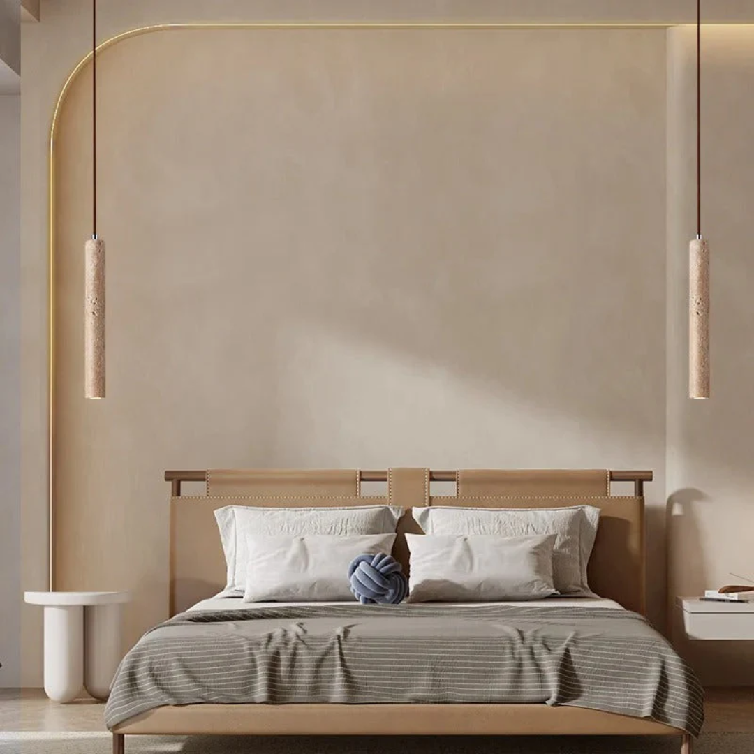 Norvo | Minimalist Travertin Wabi-Sabi Stil LED Taklampe - LumoLine