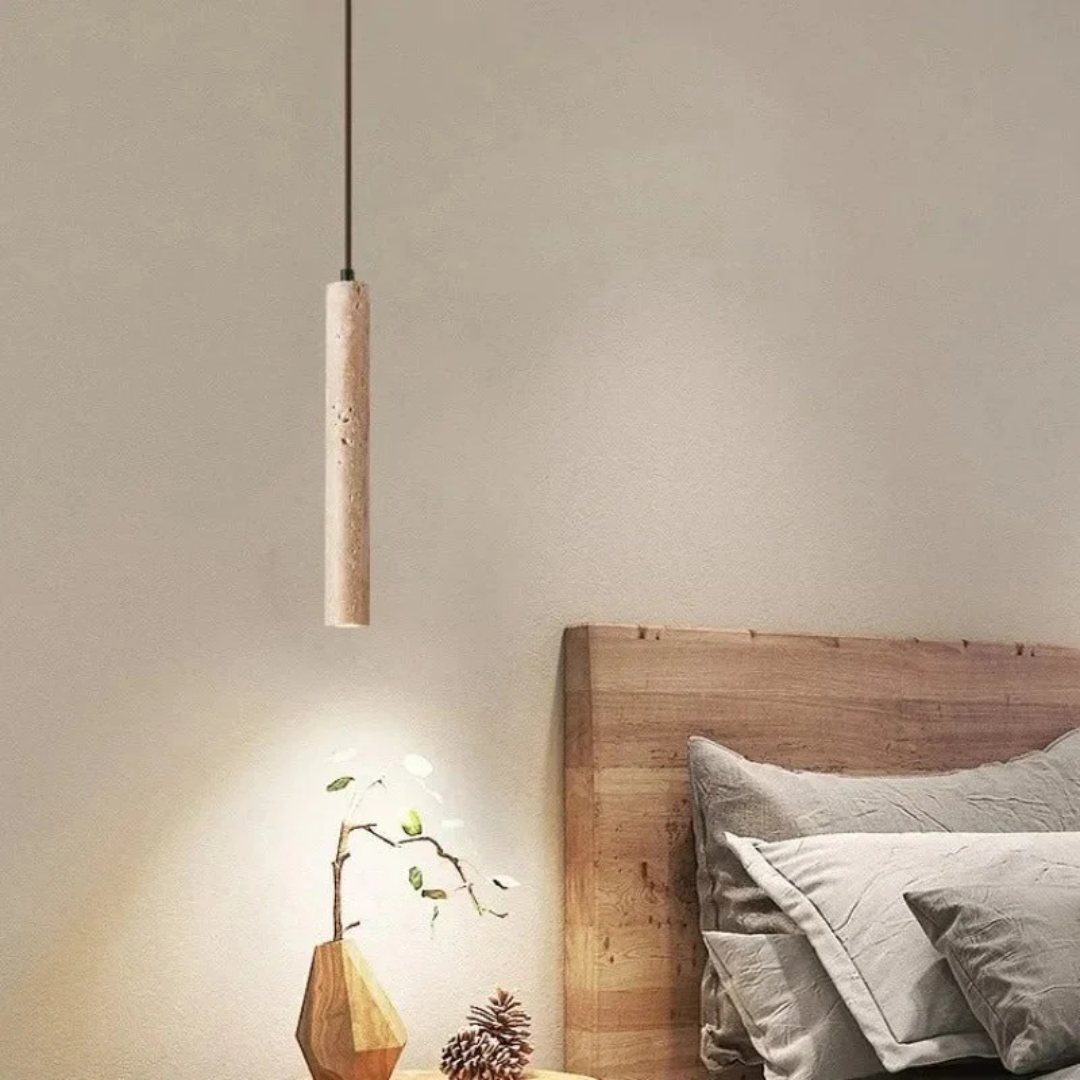 Norvo | Minimalist Travertin Wabi-Sabi Stil LED Taklampe - LumoLine