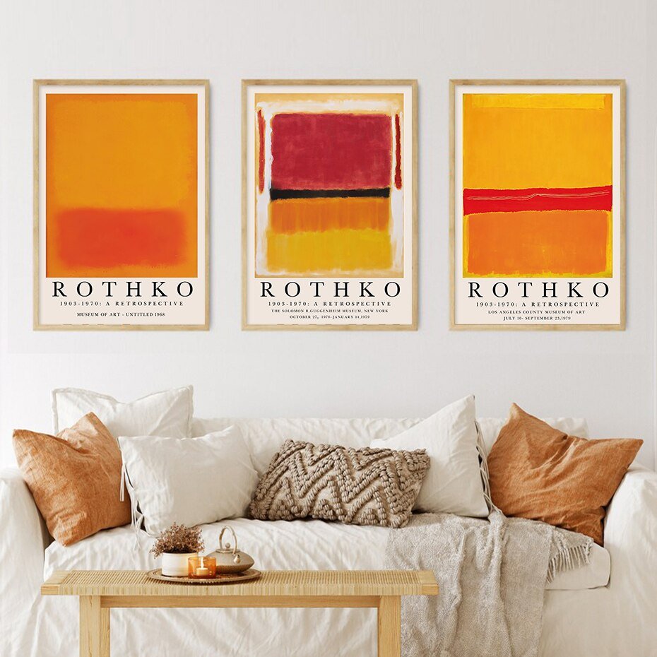 Norvo | ArtLuxe Moderne Abstrakt Rothko Veggkunst Plakat | Lerret | Minimalistisk Design | Dekor for Stue og Kontor