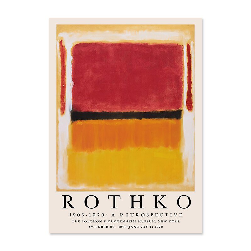 Norvo | ArtLuxe Moderne Abstrakt Rothko Veggkunst Plakat | Lerret | Minimalistisk Design | Dekor for Stue og Kontor