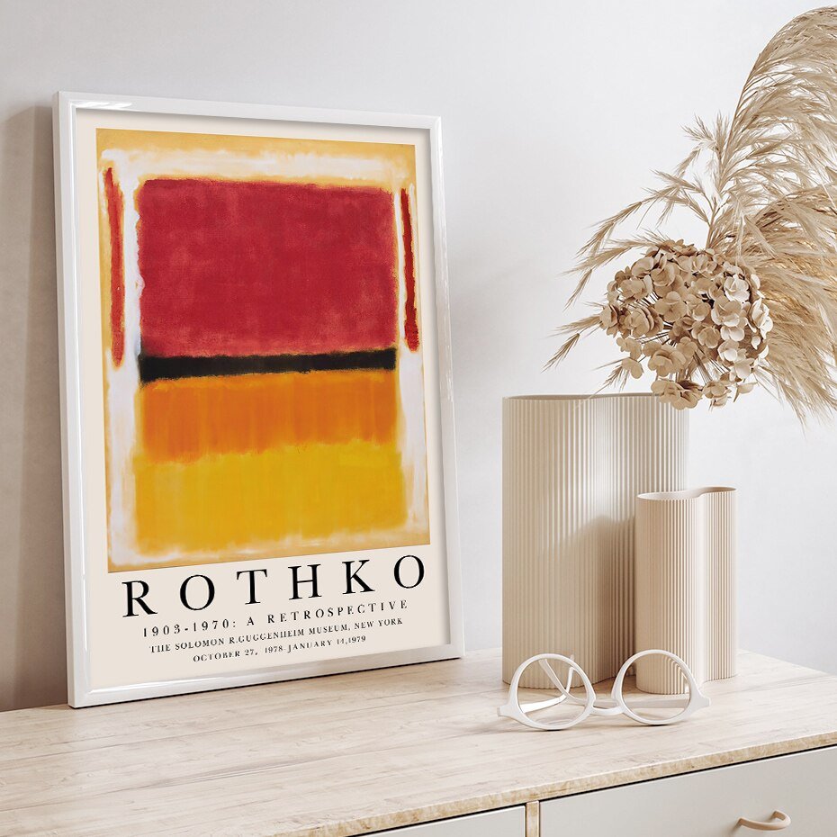 Norvo | ArtLuxe Moderne Abstrakt Rothko Veggkunst Plakat | Lerret | Minimalistisk Design | Dekor for Stue og Kontor