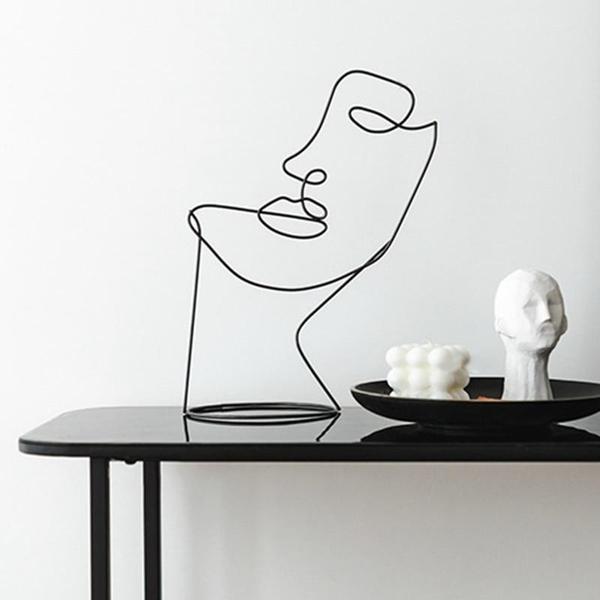 Norvo Abstrakt Ansikt Linje Kunst Skulptur