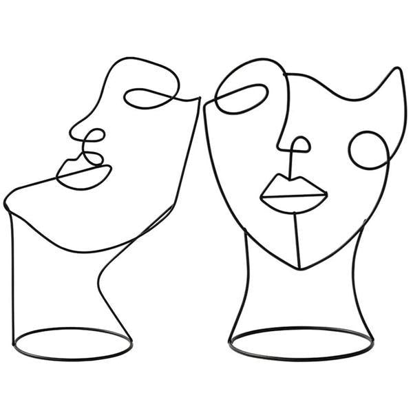 Norvo Abstrakt Ansikt Linje Kunst Skulptur