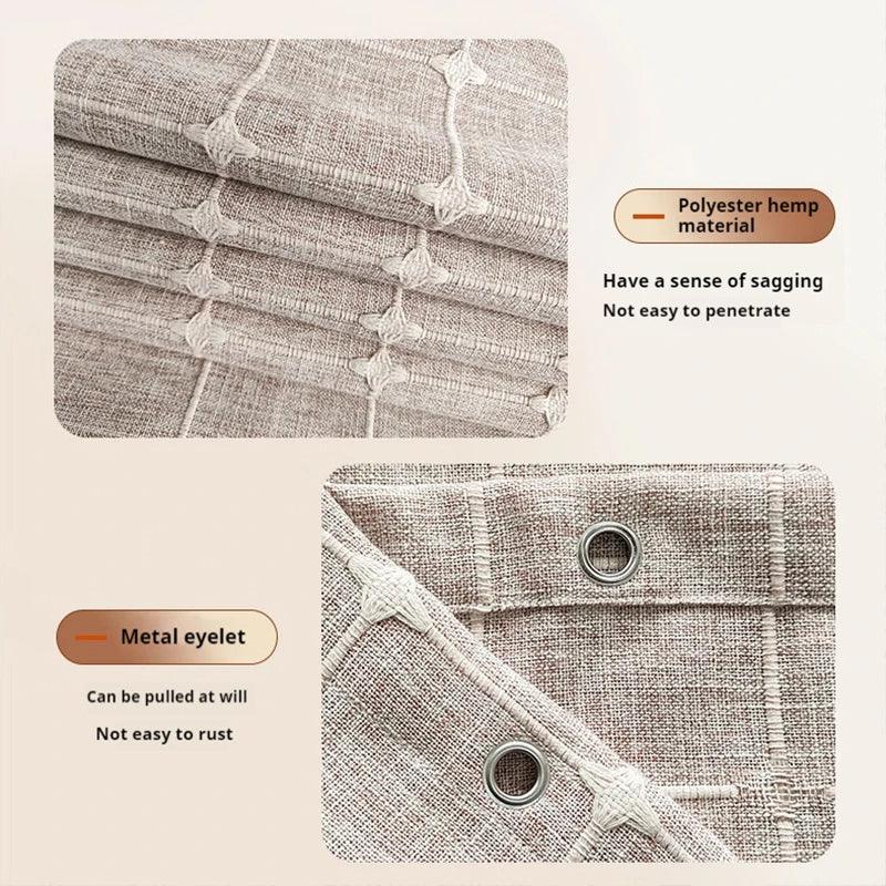 Norvo | Moderne Jacquard Lin Dusjforheng med Frynser (1 stk) │ For Nordisk Bad Dekorasjon