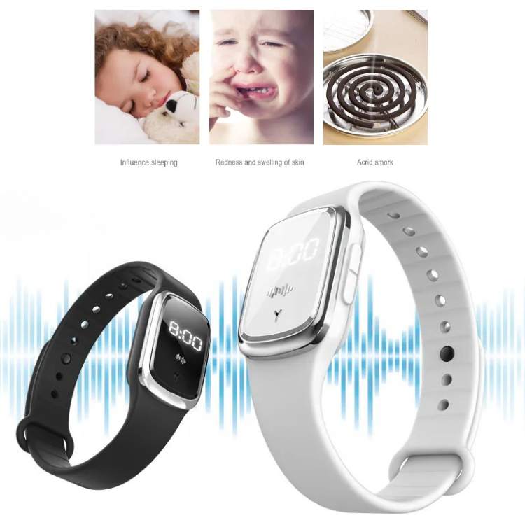 Norvo | Ultrasonisk myggavvisende armbånd | Lett, værbestandig og ideell for utendørsaktiviteter