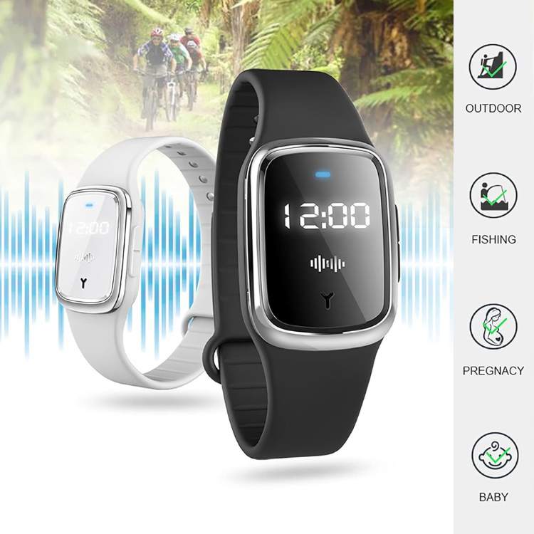 Norvo | Ultrasonisk myggavvisende armbånd | Lett, værbestandig og ideell for utendørsaktiviteter