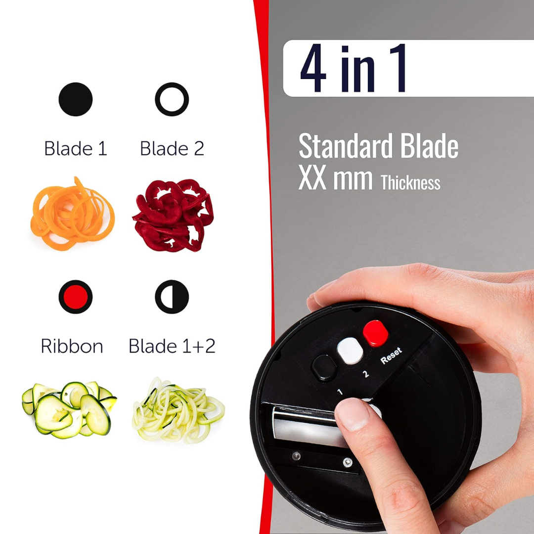 Norvo | Multifunksjonell Grønnsak Spiral Skjærer med Rustfritt Stålblad