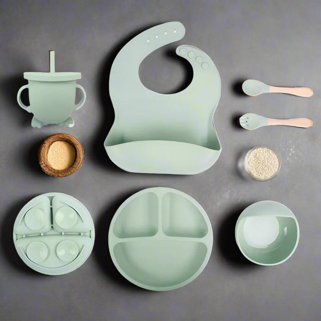 Norvo | MUNCHMATE – 6-deles BPA-fri silikon baby mating sett