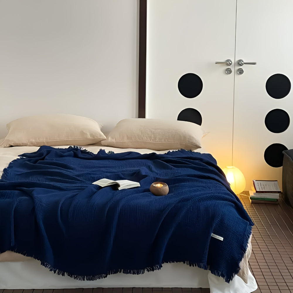 Norvo | Bomull Crinkle Frynse Teppeserviett