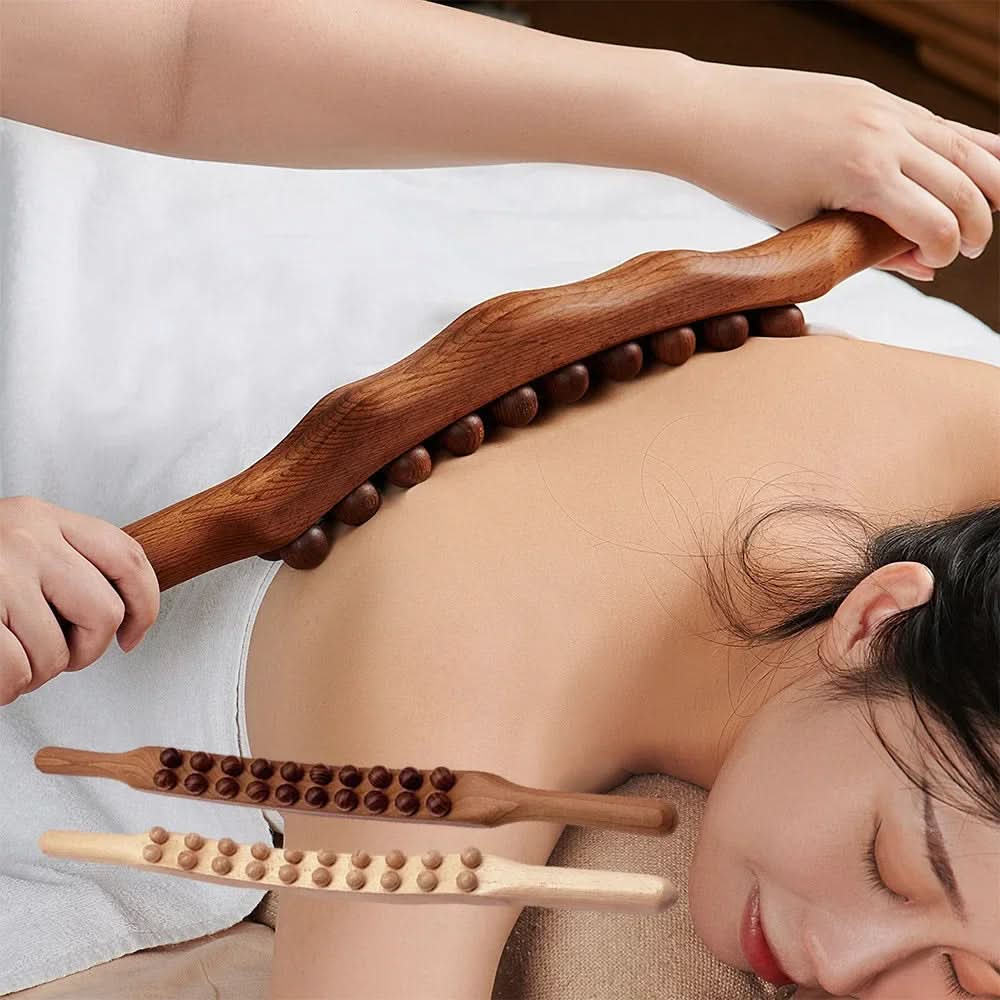 Norvo | WoodEase Pro – Gua Sha massasje pinne laget av tre for muskelavslapping (60 cm)