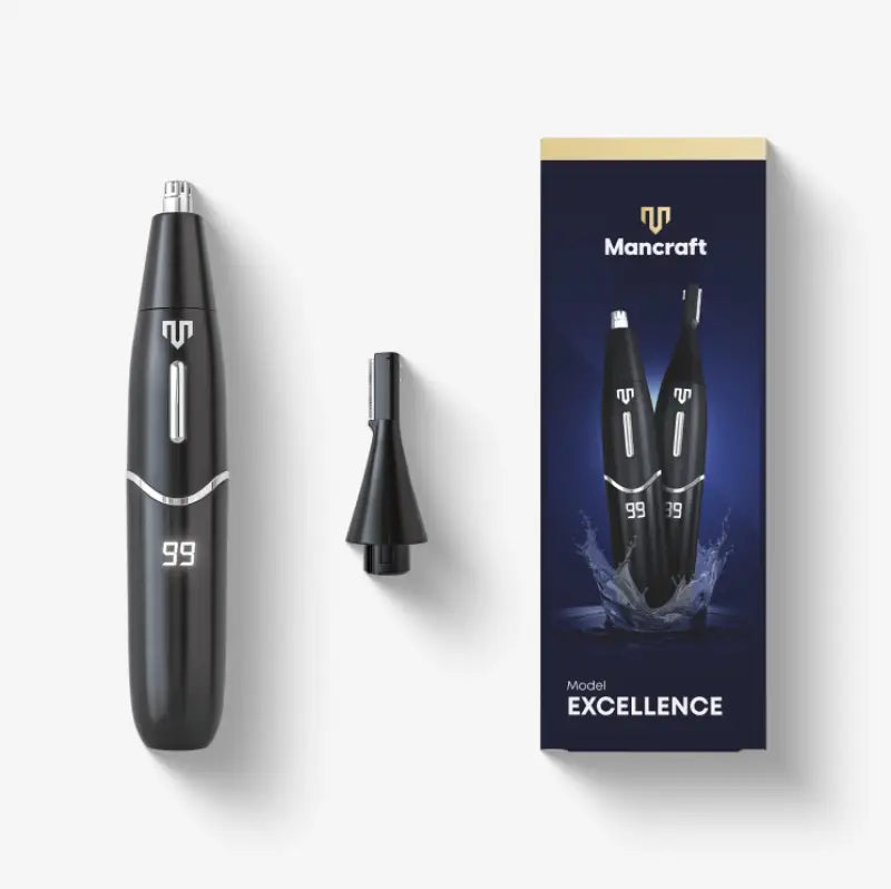 Norvo | TrimPro Nese- og Øyenbrynstrimmer med LCD-skjerm og IPX6 Vanntett Design