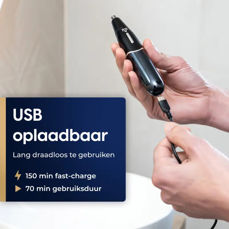 Norvo | TrimPro Nese- og Øyenbrynstrimmer med LCD-skjerm og IPX6 Vanntett Design